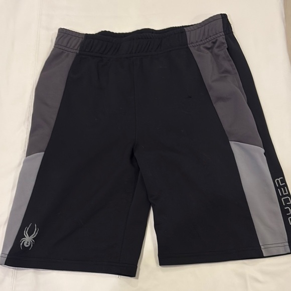 Spyder Men's Black and Gray Spandex Shorts - Picture 1 of 4